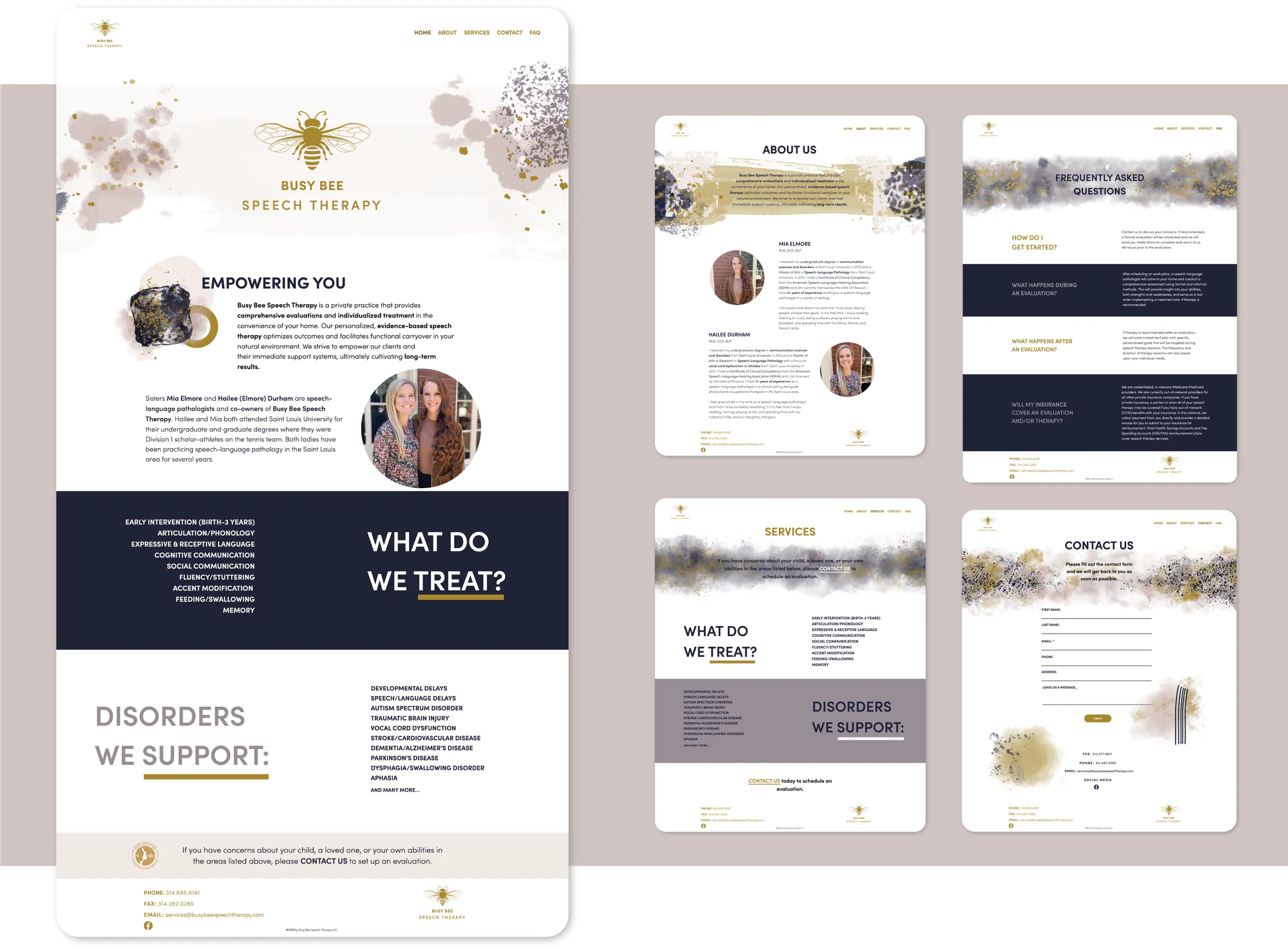 Busy Bee website mockup