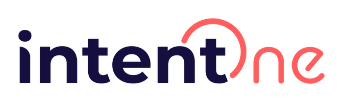 IntentOne wordmark, purple and coral