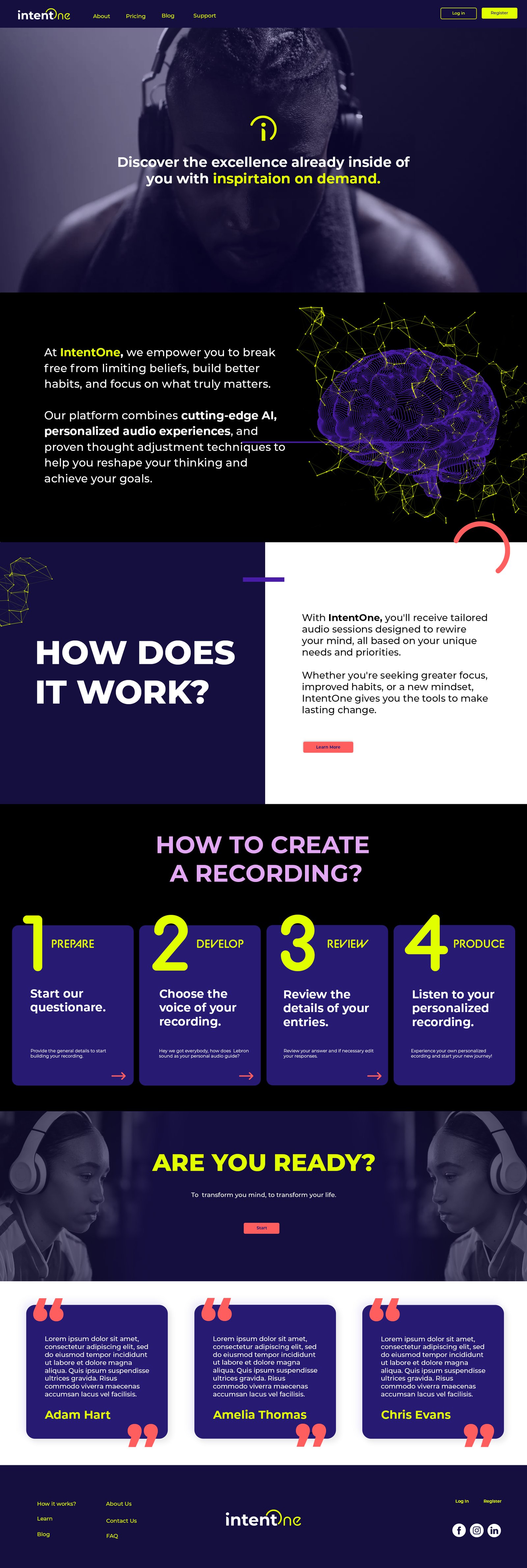 IntentOne homepage